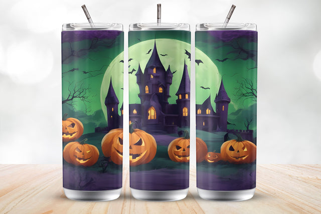 Halloween Scary House 20 Oz Tumbler Wrap Sublimation Design Sublimation MockupSvgVenue 