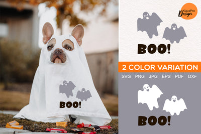 Halloween scary SVG design with ghosts and BOO! SVG Klava P 