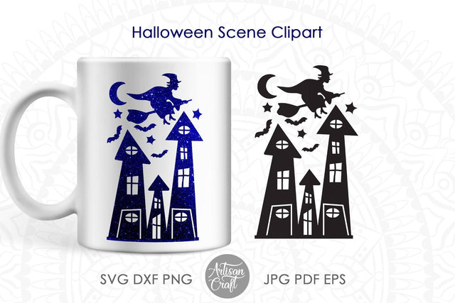 Halloween scene clipart and cut file SVG Artisan Craft SVG 