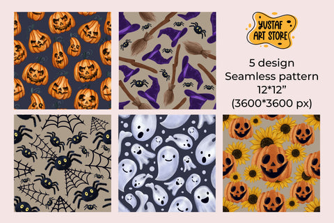 Halloween seamless pattern. Digital paper for Scrapbooking Digital Pattern Yustaf Art Store 