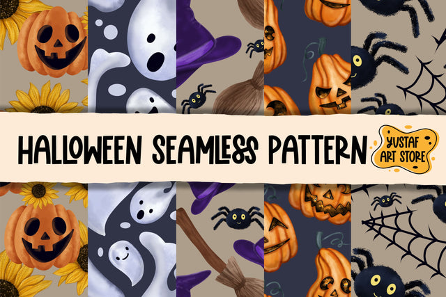 Halloween seamless pattern. Digital paper for Scrapbooking Digital Pattern Yustaf Art Store 