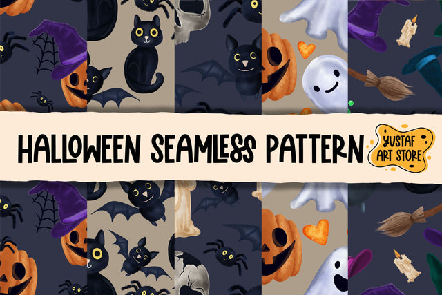 Halloween seamless pattern. Digital paper for Scrapbooking Digital Pattern Yustaf Art Store 