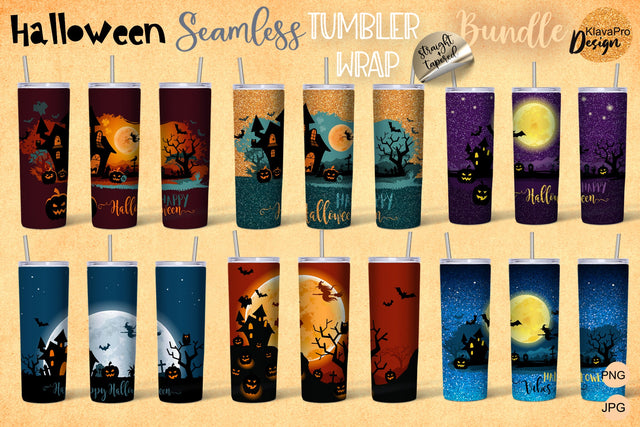 Halloween Seamless Pattern for Tumbler 20 oz | Sublimation Wrap bundle Sublimation Klava P 