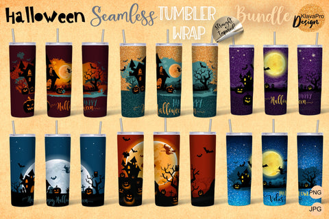 Halloween Seamless Pattern for Tumbler 20 oz | Sublimation Wrap bundle Sublimation Klava P 