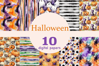 Halloween Seamless Pattern | Spooky Digital Paper Set Digital Pattern GlamArtZhanna 