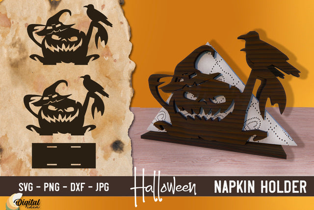Halloween set Laser Cut. 3D Halloween Napkin holder SVG. SVG Evgenyia Guschina 