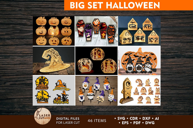 HALLOWEEN SET Multilayer Files SVG LaserCutano 