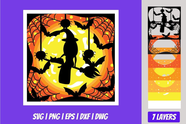 Halloween Shadowbox 2 3D Layered SVG Cut File SVG SvgOcean 