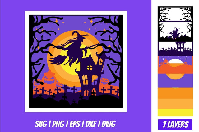 Halloween Shadowbox 3 3D Layered SVG Cut File SVG SvgOcean 