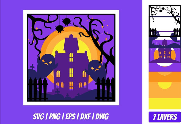 Halloween Shadowbox 4 3D Layered SVG Cut File SVG SvgOcean 