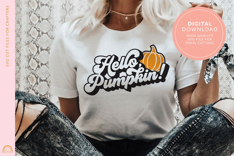Halloween Shirt SVG Hello Pumpkin SVG HM SVG Pixel Sublimation 