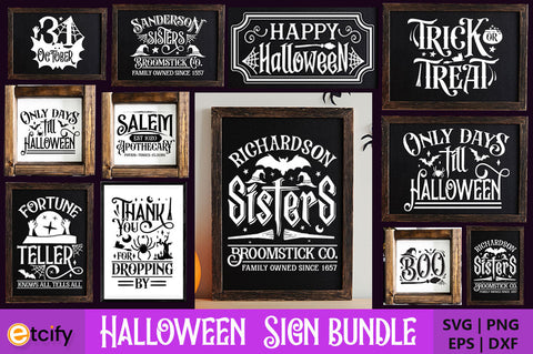Halloween Sign Bundle. Sign Design SVG etcify 