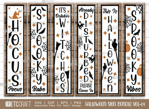 Halloween Sign Bundle Vol-04 | Hocus Pocus Svg | Spooky Babe Svg | It's October Witches Svg | Already Disturbed Please Come In Svg | This Is Halloween Svg | Spooky Vibes Sign | Halloween Svg | Halloween Wood Sign Design SVG ETC Craft 