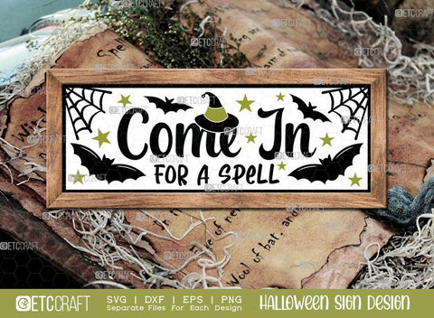 Halloween Sign Bundle Vol-06 | Enter If You Dare Svg | It's Spooky Season Svg | It's Witches Svg | Come In For A Spell Svg | Spooky Season Svg | Fright This Way Sign | Halloween Svg | Halloween Wood Sign Design SVG ETC Craft 