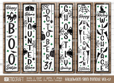 Halloween Sign Bundle Vol-07 | Happy Boo Season Svg | Home Haunted Home Svg | October 31 Svg | Ghostly Greetings Svg | Happy Halloween Witches Svg | Resting Witch Face Sign | Halloween Svg | Halloween Wood Sign Design SVG ETC Craft 