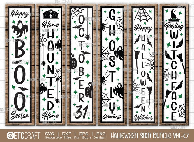Halloween Sign Bundle Vol-07 | Happy Boo Season Svg | Home Haunted Home Svg | October 31 Svg | Ghostly Greetings Svg | Happy Halloween Witches Svg | Resting Witch Face Sign | Halloween Svg | Halloween Wood Sign Design SVG ETC Craft 