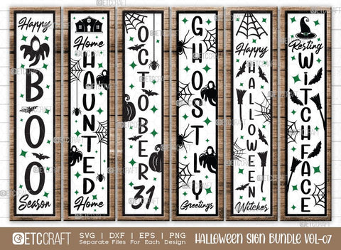 Halloween Sign Bundle Vol-07 | Happy Boo Season Svg | Home Haunted Home Svg | October 31 Svg | Ghostly Greetings Svg | Happy Halloween Witches Svg | Resting Witch Face Sign | Halloween Svg | Halloween Wood Sign Design SVG ETC Craft 