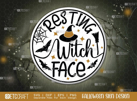 Halloween Sign Bundle Vol-08 | Happy Boo Season Svg | Home Haunted Home Svg | October 31 Svg | Ghostly Greetings Svg | Happy Halloween Witches Svg | Resting Witch Face Sign | Halloween Svg | Halloween Wood Sign Design SVG ETC Craft 