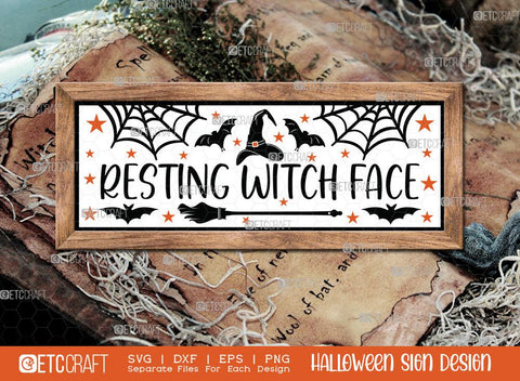Halloween Sign Bundle Vol-09 | Happy Boo Season Svg | Home Haunted Home Svg | October 31 Svg | Ghostly Greetings Svg | Happy Halloween Witches Svg | Resting Witch Face Sign | Halloween Svg | Halloween Wood Sign Design SVG ETC Craft 