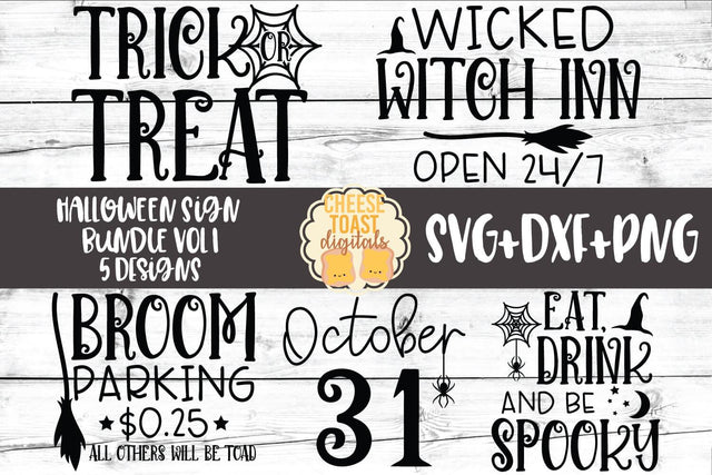 Halloween Sign Bundle Vol 1 - Fall SVG PNG DXF Cut Files SVG Cheese Toast Digitals