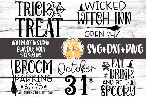 Halloween Sign Bundle Vol 1 - Fall SVG PNG DXF Cut Files SVG Cheese Toast Digitals