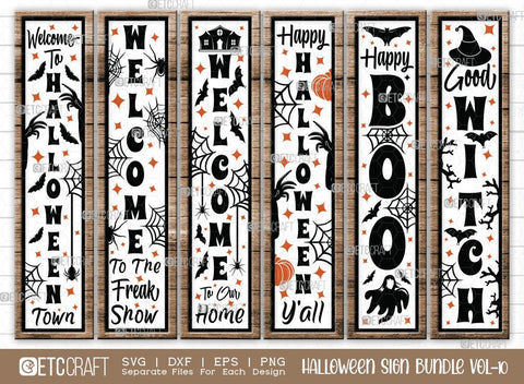 Halloween Sign Bundle Vol-10 | Welcome To Halloween Town Svg | Welcome To The Freak Show Svg | Welcome To Our Home Svg | Happy Halloween Y'all Svg | Happy Boo Svg | Halloween Wood Sign Design SVG ETC Craft 