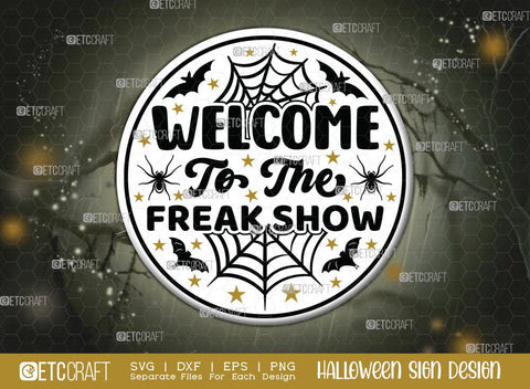 Halloween Sign Bundle Vol-12 | Welcome To Halloween Town Svg | Welcome To The Freak Show Svg | Welcome To Our Home Svg | Happy Halloween Y'all Svg | Happy Boo Svg | Halloween Wood Sign Design SVG ETC Craft 