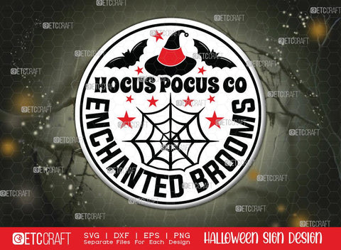 Halloween Sign Bundle Vol-13 | Free Broom Rides Svg | Something Wicked This Way Comes Svg | Welcome Let's Talk About Serial Killers Svg | Hocus Pocus Co Enchanted Broom Svg | Halloween Wood Sign Design SVG ETC Craft 