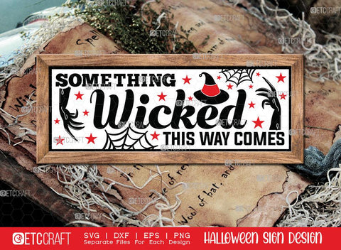 Halloween Sign Bundle Vol-14 | Free Broom Rides Svg | Something Wicked This Way Comes Svg | Welcome Let's Talk About Serial Killers Svg | Hocus Pocus Co Enchanted Broom Svg | Halloween Wood Sign Design SVG ETC Craft 