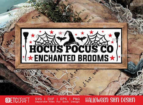 Halloween Sign Bundle Vol-14 | Free Broom Rides Svg | Something Wicked This Way Comes Svg | Welcome Let's Talk About Serial Killers Svg | Hocus Pocus Co Enchanted Broom Svg | Halloween Wood Sign Design SVG ETC Craft 