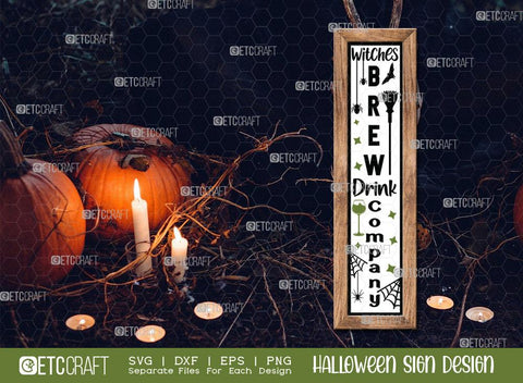 Halloween Sign Bundle Vol-15 | Dead And Breakfast Svg | Hang Your Broom and Stay A Spell Svg | Black Flame Candle Company Svg | When Witches Go Riding Svg | Witches Brew Coffee House Svg | Halloween Wood Sign Design SVG ETC Craft 