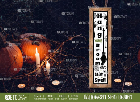 Halloween Sign Bundle Vol-15 | Dead And Breakfast Svg | Hang Your Broom and Stay A Spell Svg | Black Flame Candle Company Svg | When Witches Go Riding Svg | Witches Brew Coffee House Svg | Halloween Wood Sign Design SVG ETC Craft 