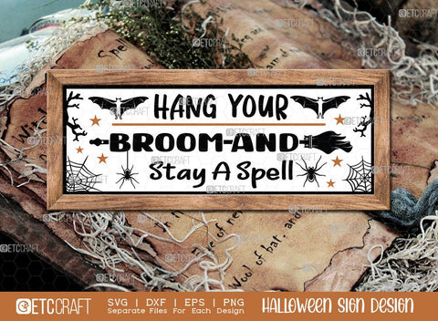 Halloween Sign Bundle Vol-17 | Dead And Breakfast Svg | Hang Your Broom and Stay A Spell Svg | Black Flame Candle Company Svg | When Witches Go Riding Svg | Witches Brew Coffee House Svg | Halloween Wood Sign Design SVG ETC Craft 