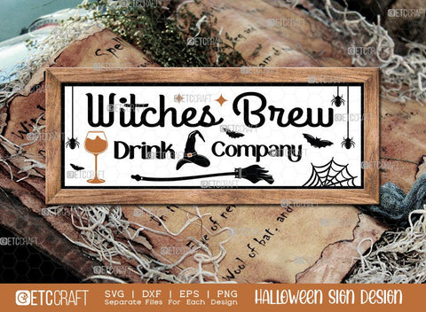 Halloween Sign Bundle Vol-17 | Dead And Breakfast Svg | Hang Your Broom and Stay A Spell Svg | Black Flame Candle Company Svg | When Witches Go Riding Svg | Witches Brew Coffee House Svg | Halloween Wood Sign Design SVG ETC Craft 