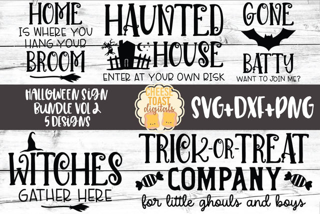 Halloween Sign Bundle Vol 2 - Fall SVG PNG DXF Cut Files SVG Cheese Toast Digitals