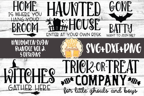 Halloween Sign Bundle Vol 2 - Fall SVG PNG DXF Cut Files SVG Cheese Toast Digitals 
