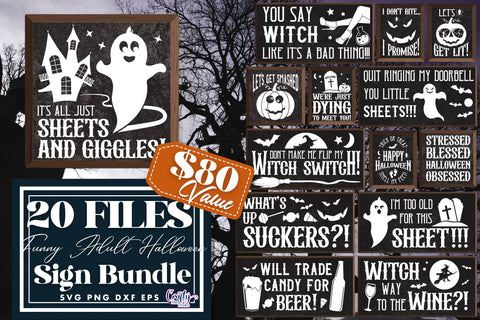 Halloween Sign Funny Svg | Adult Halloween Bundle #1 SVG Crafty Mama Studios 