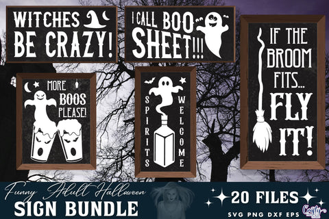 Halloween Sign Funny Svg | Adult Halloween Bundle #1 SVG Crafty Mama Studios 