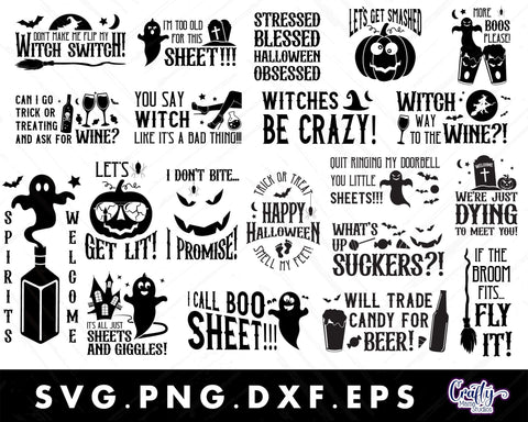 Halloween Sign Funny Svg | Adult Halloween Bundle #1 SVG Crafty Mama Studios 