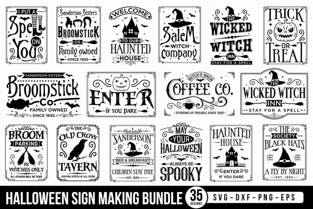 Halloween Sign Making SVG Bundle SVG CraftLabSVG 