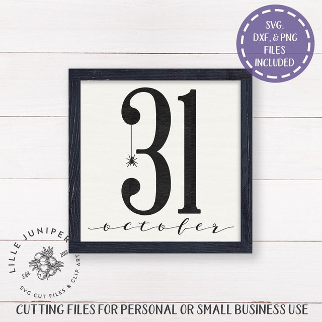 Halloween Sign SVG | 31 October SVG | Rustic Sign Design SVG LilleJuniper 