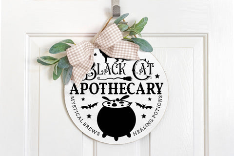 Halloween Sign SVG, Black Cat Apothecary SVG SVG CraftLabSVG 