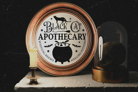 Halloween Sign SVG, Black Cat Apothecary SVG SVG CraftLabSVG 