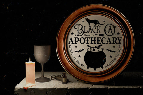 Halloween Sign SVG, Black Cat Apothecary SVG SVG CraftLabSVG 