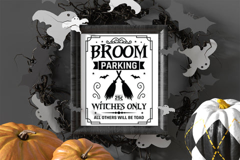 Halloween Sign SVG | Broom Parking Witches Only SVG CraftLabSVG 