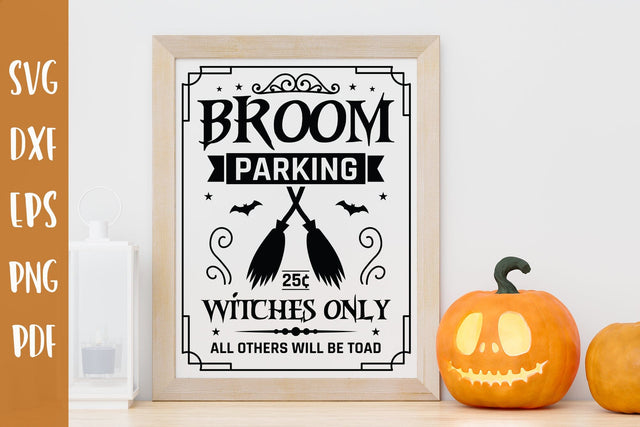 Halloween Sign SVG | Broom Parking Witches Only SVG CraftLabSVG 