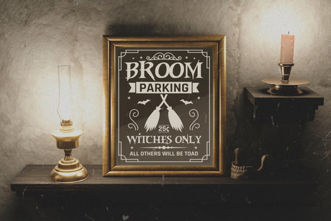 Halloween Sign SVG | Broom Parking Witches Only SVG CraftLabSVG 