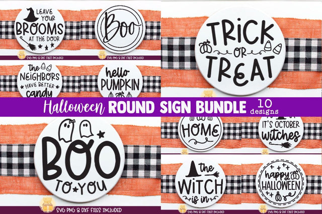 Halloween Sign SVG | Halloween Round Porch Sign Bundle SVG Cheese Toast Digitals 