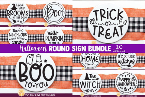 Halloween Sign SVG | Halloween Round Porch Sign Bundle SVG Cheese Toast Digitals 