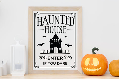 Halloween Sign SVG - Haunted House Cut File SVG CraftLabSVG 